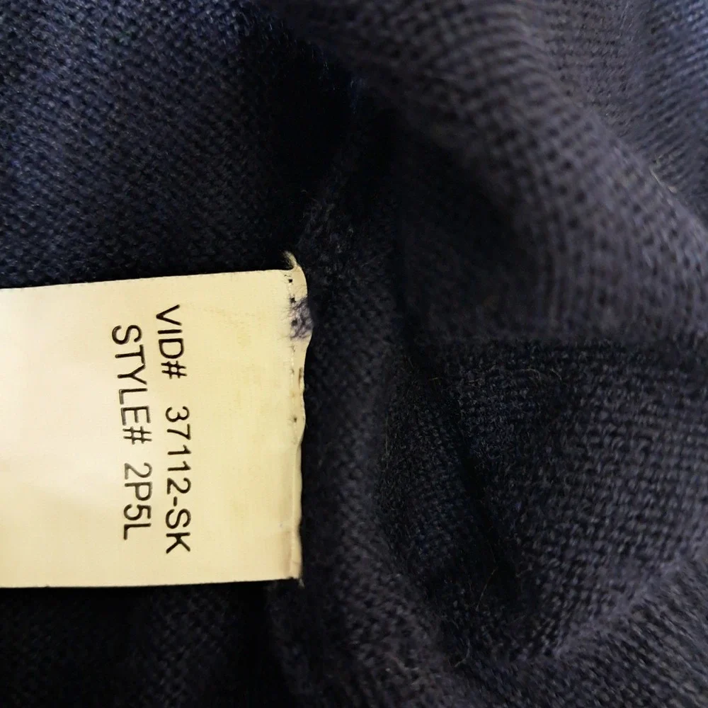 Orvis Sweater Mens XXL Navy Blue 100% Merino Wool V-Neck Pullover Classic